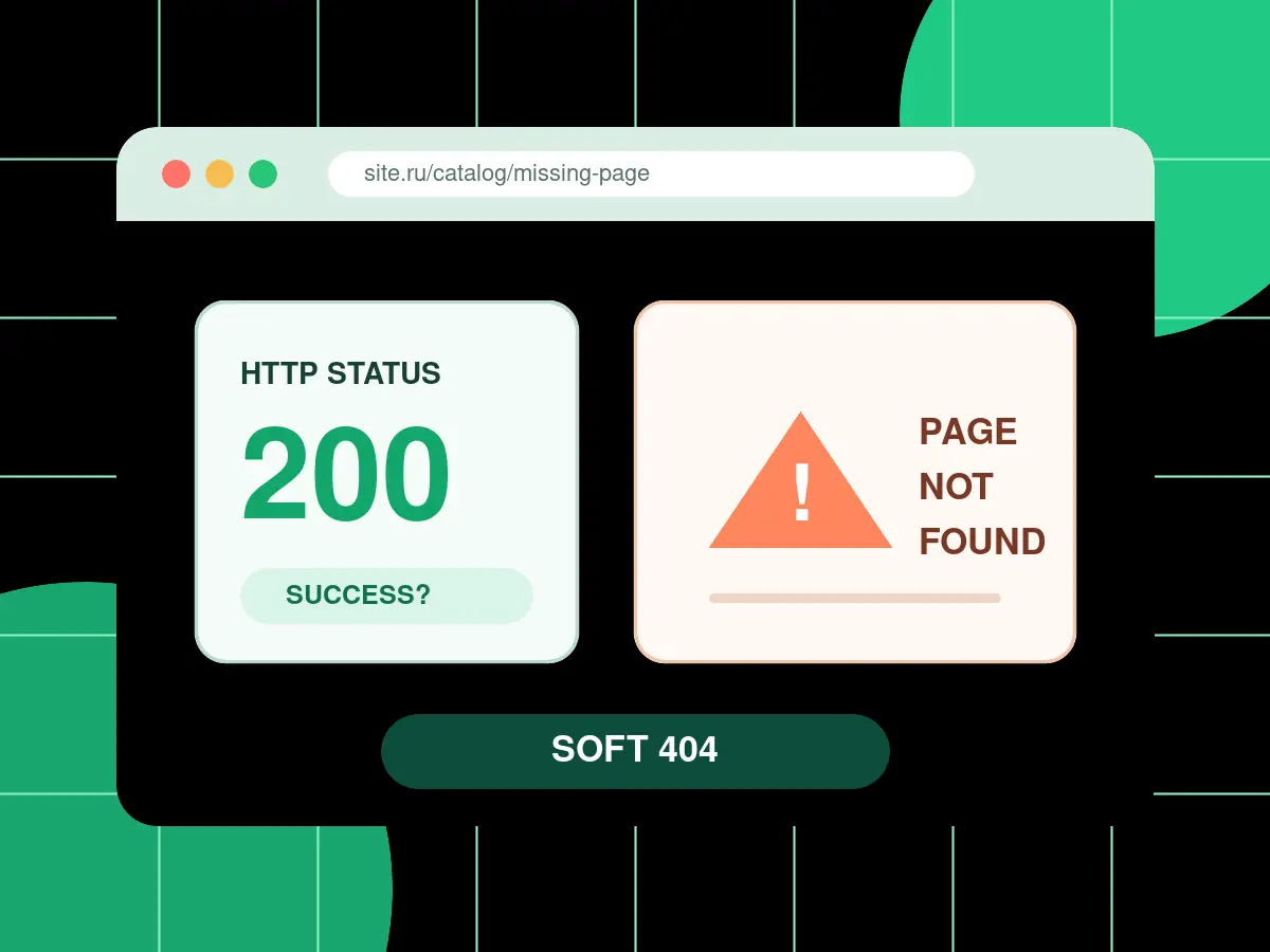 Схема противоречия между ответом 200 OK и отсутствующей страницей soft 404